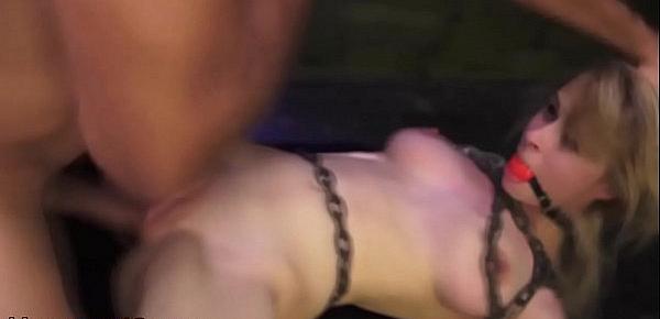  Chained up teen fucked